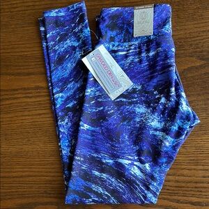 Balance Collection Purple and Blue Leggings 27” NWT